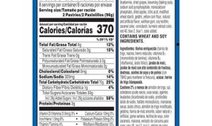 Pop tarts blueberry nutrition facts