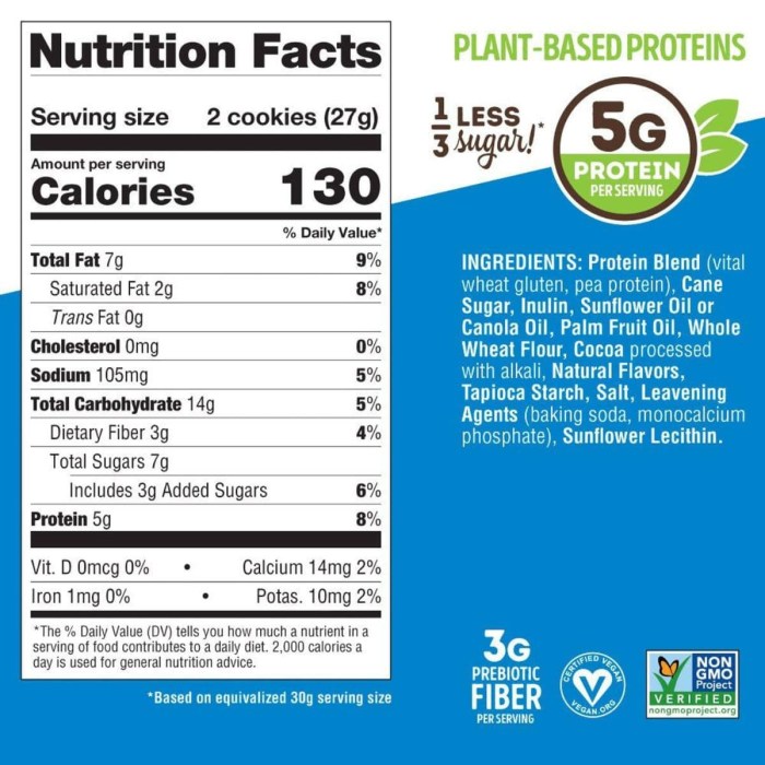 Lenny and larry cookies nutrition facts