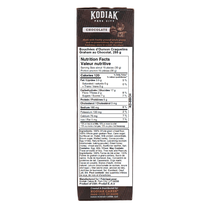 Kodiak graham crackers nutrition facts