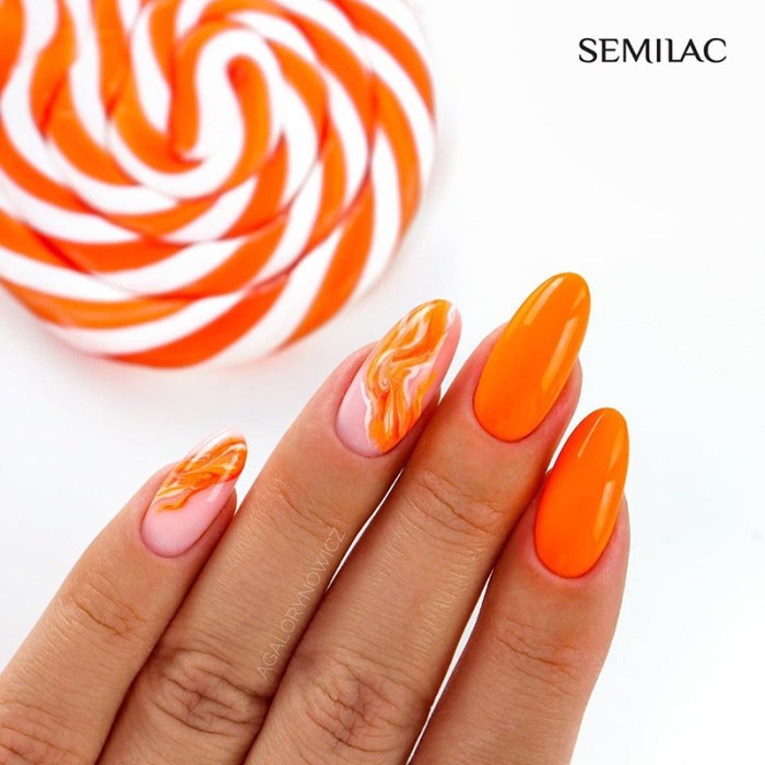 Neon orange nail polish