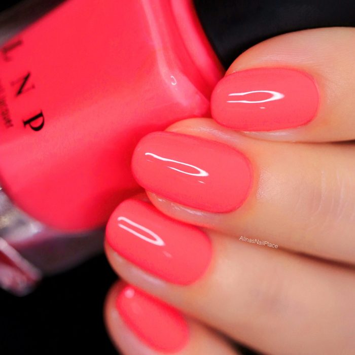 Coral color nail polish