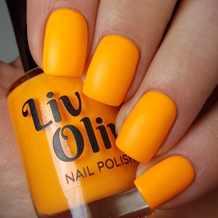 Neon orange nail polish