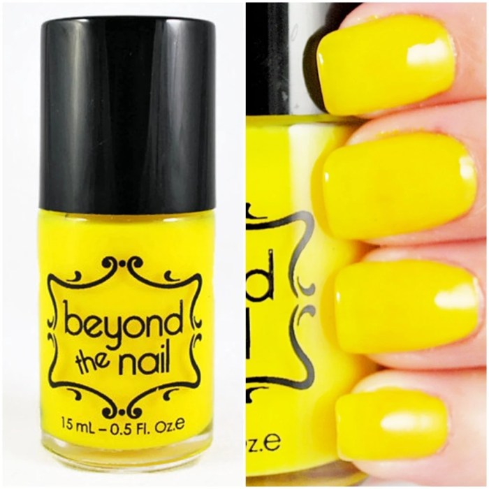 Neon yellow nail polish