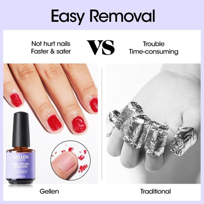 Nail polish remover gel manicure