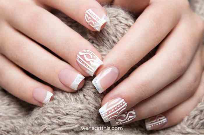 Designs on white nail polish